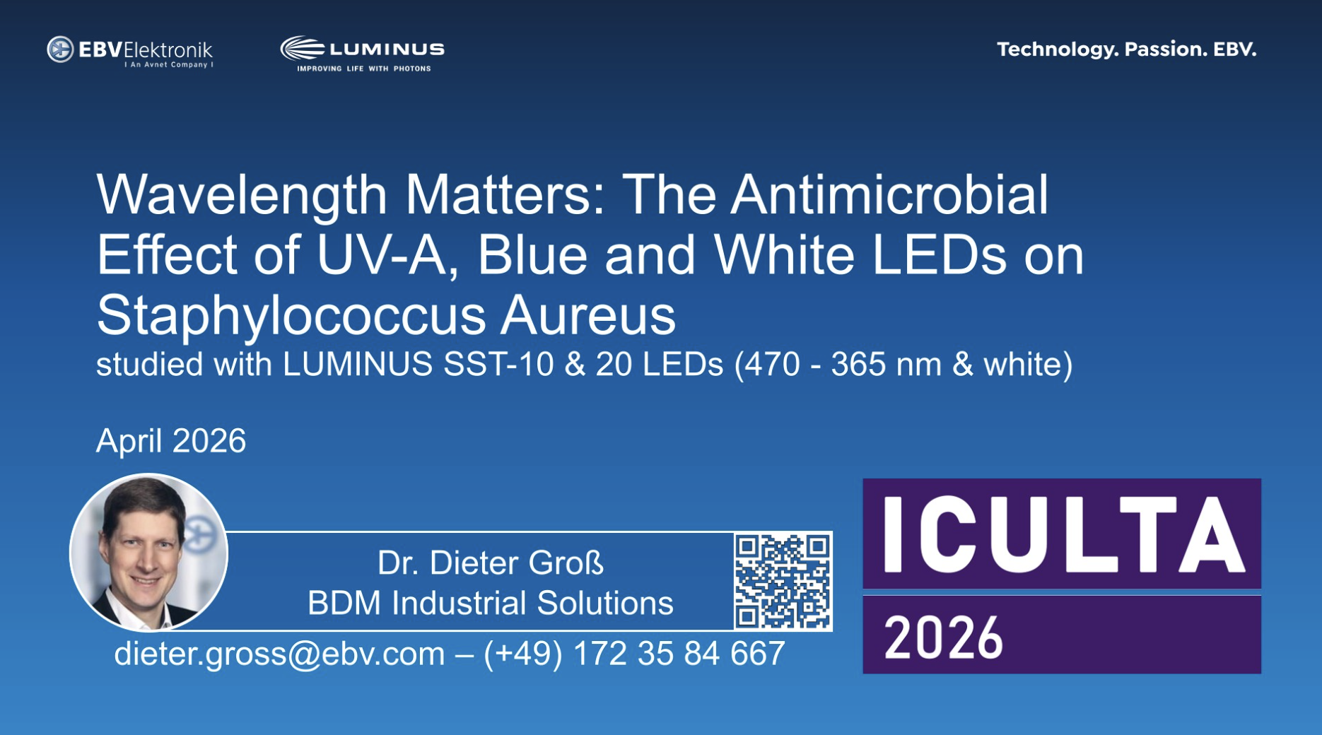Wavelength Matters: The Antimicrobial Effect of UV-A, Blue and White LEDs on Staphylococcus Aureus studied with LUMINUS LEDs
